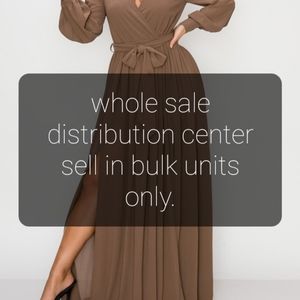 Long dress with open bell sleeve.